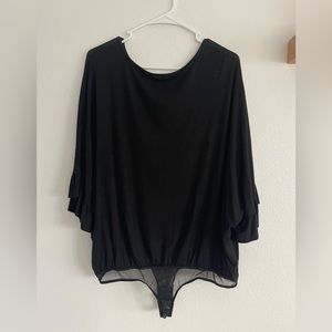 Free People Intimately Black Shirt Bodysuit Size M